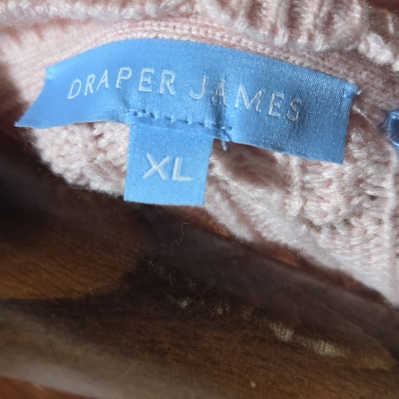 Draper James Puff Sleeve Sweater in Pointelle Pastel Pink Cashmere Blend Size XL - Picture 6 of 7